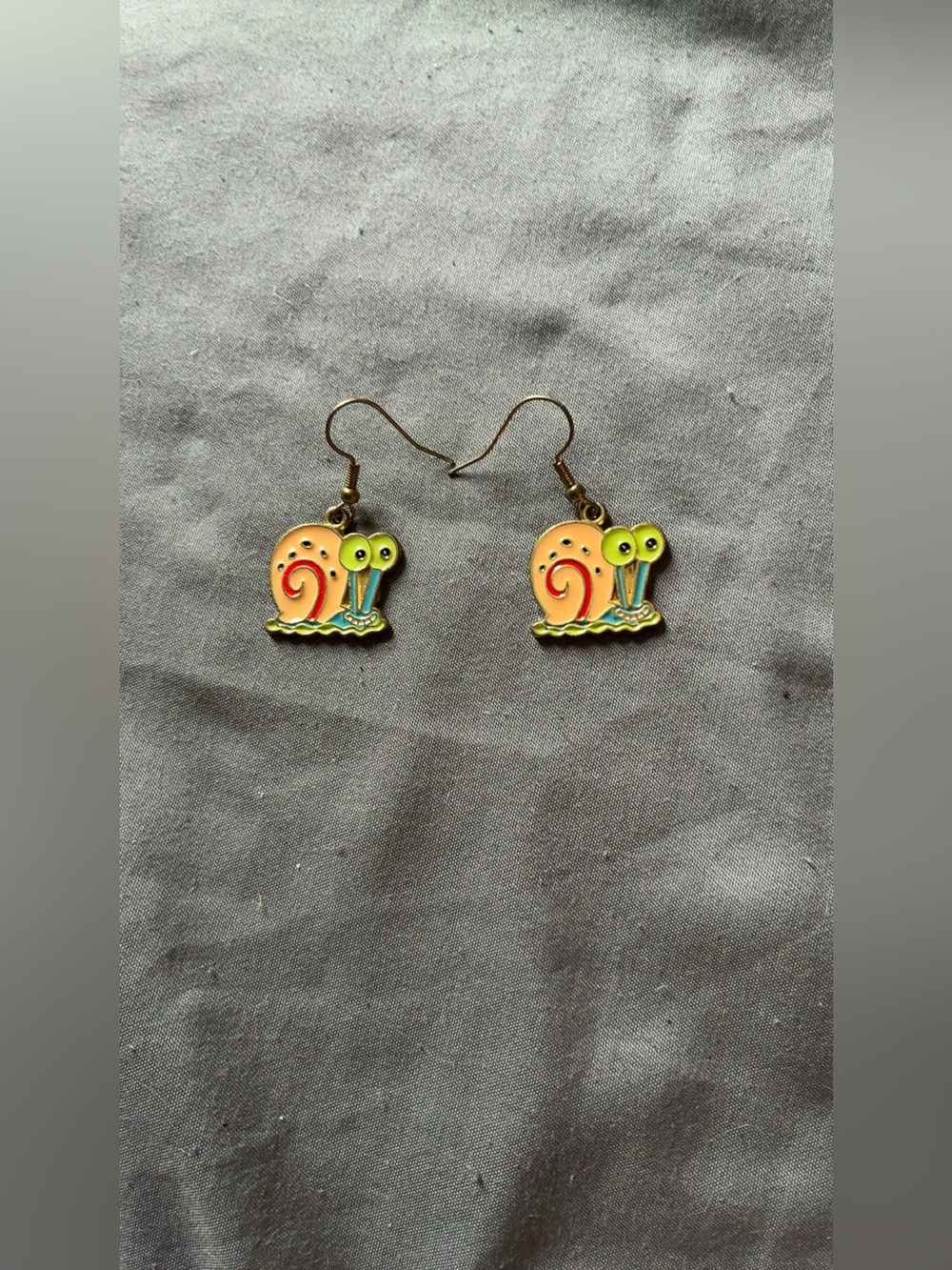 Cute Cartoon Snail Dangle Earrings - Yellow & Green
